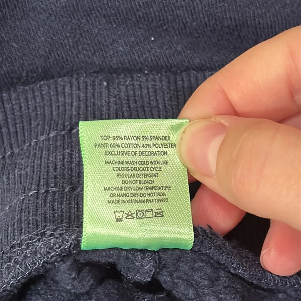 Honeydew Intimates Over the Moon Celestial Embroidered Navy Joggers Sweatpants S Blue - Image 10