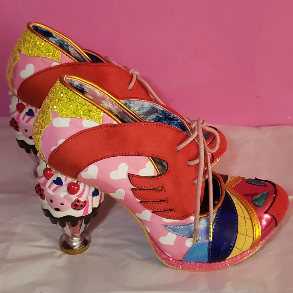 Brand New Rare Irregular Choice Deckchair Diva in pink red yellow sz 39 - Image 5