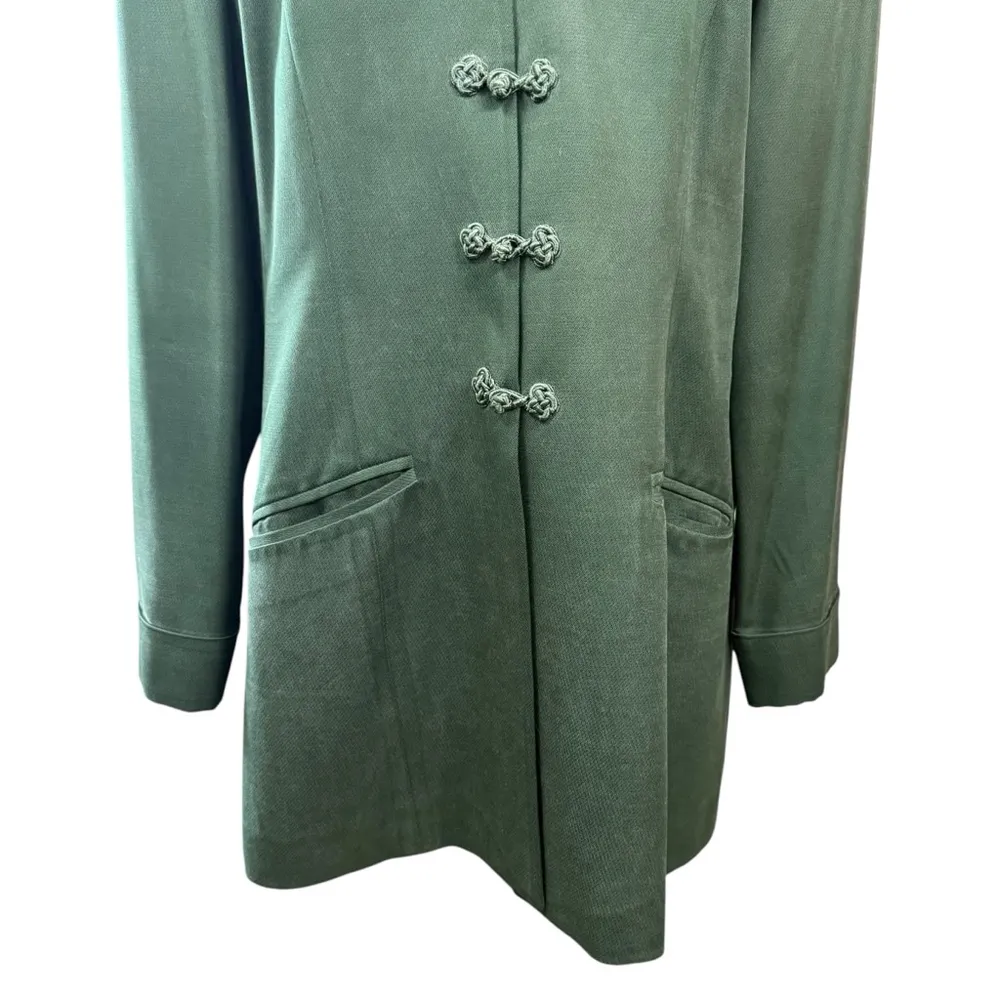 Vintage August Silk Green Blazer Size 12 - Image 3