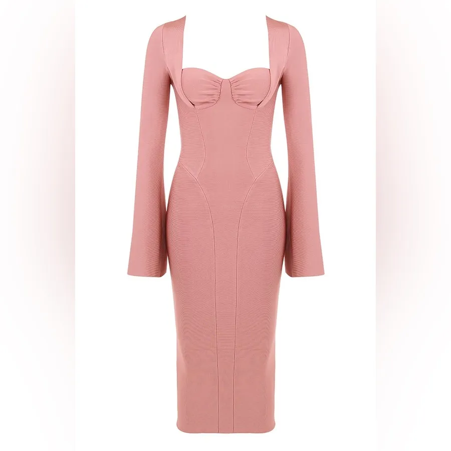 NWT House of CB Body Rose Bandage Midi Dress Size Small Glam Statement Bodycon - Image 11