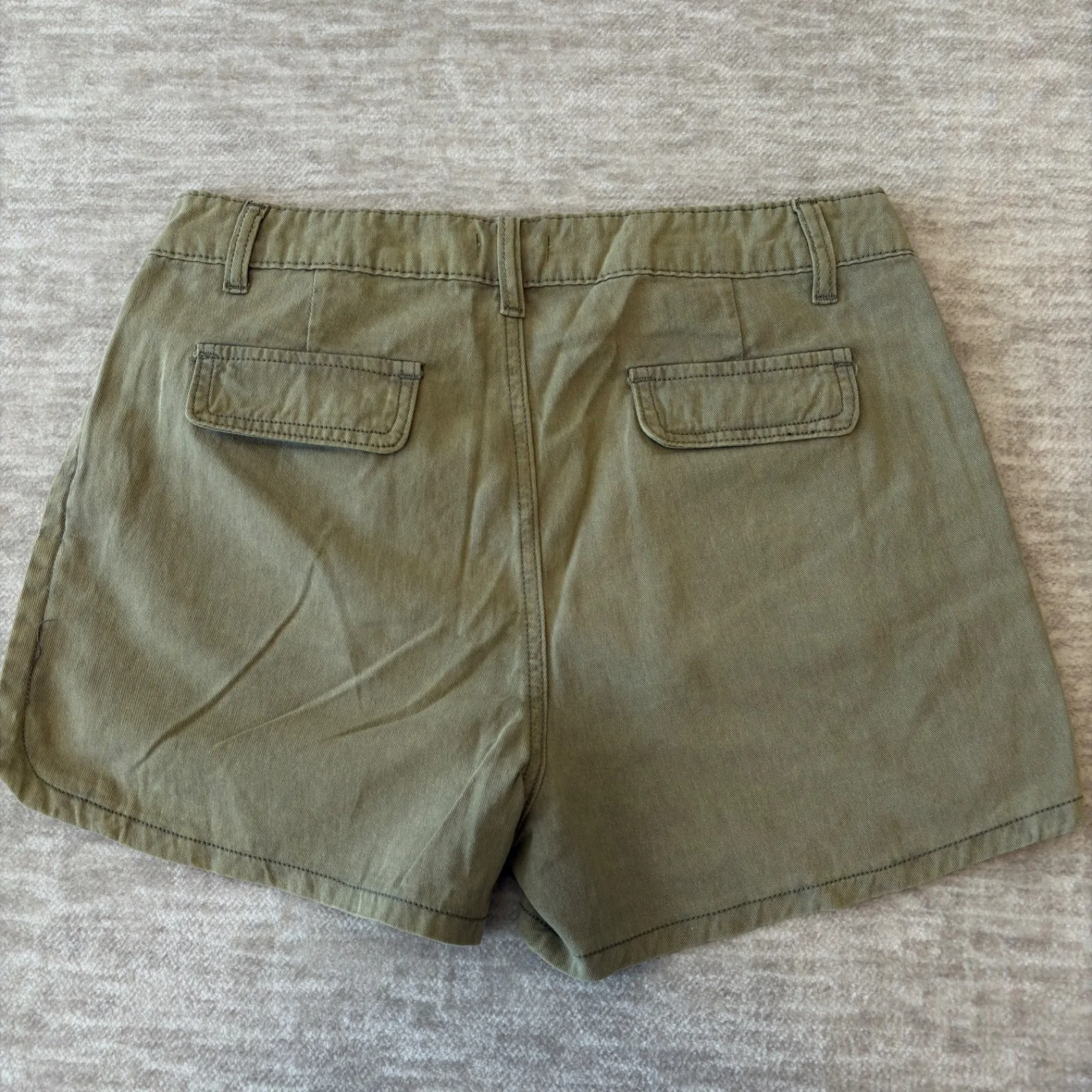 POL Womens Pocket Detail Shorts‎  Cotton Large Army Green Casual Comfy High Rise - Image 4