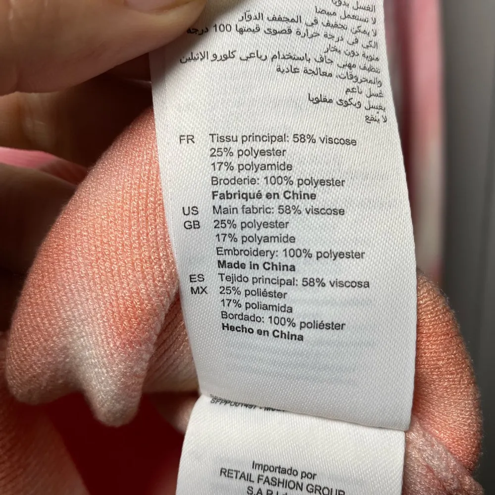 Sandro | Fabien Ombré Tie-Dye 1/4 Zip Pullover Sweatshirt Peace Sign Bunt Size 0 - Image 15