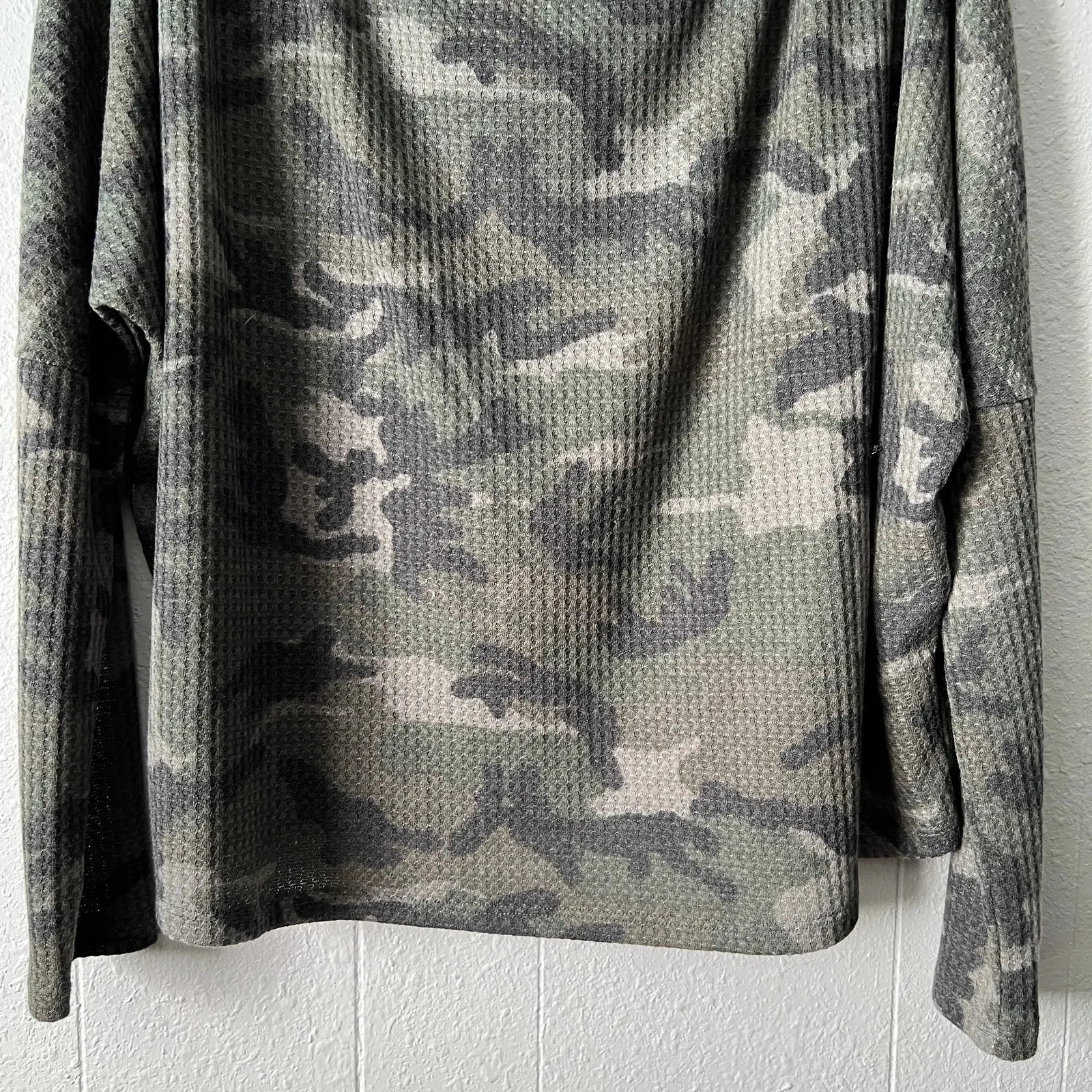 Tresics Womens Sweater 2X Camouflage Waffle Knit Relaxed Stretch Minimalist NWOT - Image 4