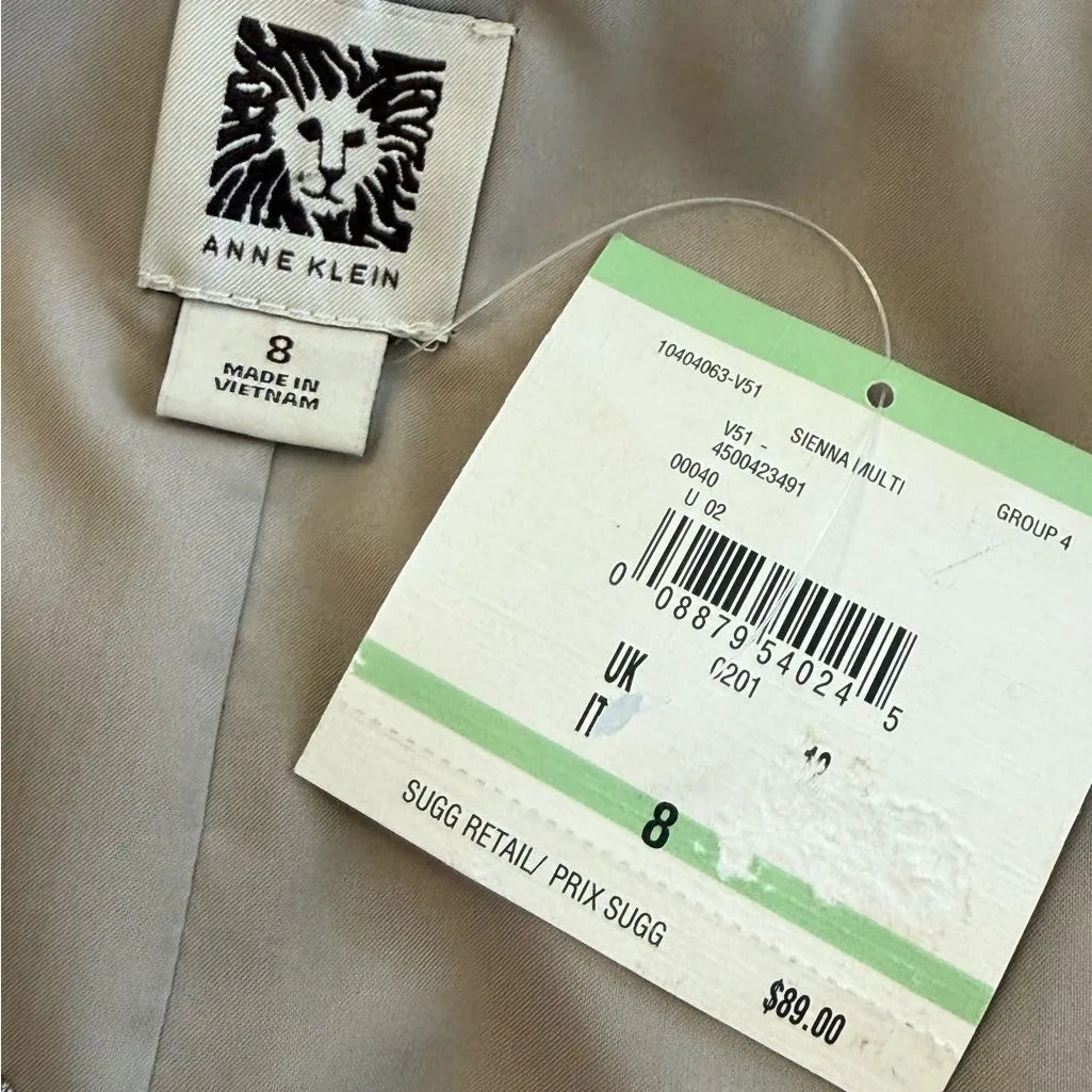 NWT Anne Klein Snake Print Pencil Skirt Size 8 Metallic - Image 4