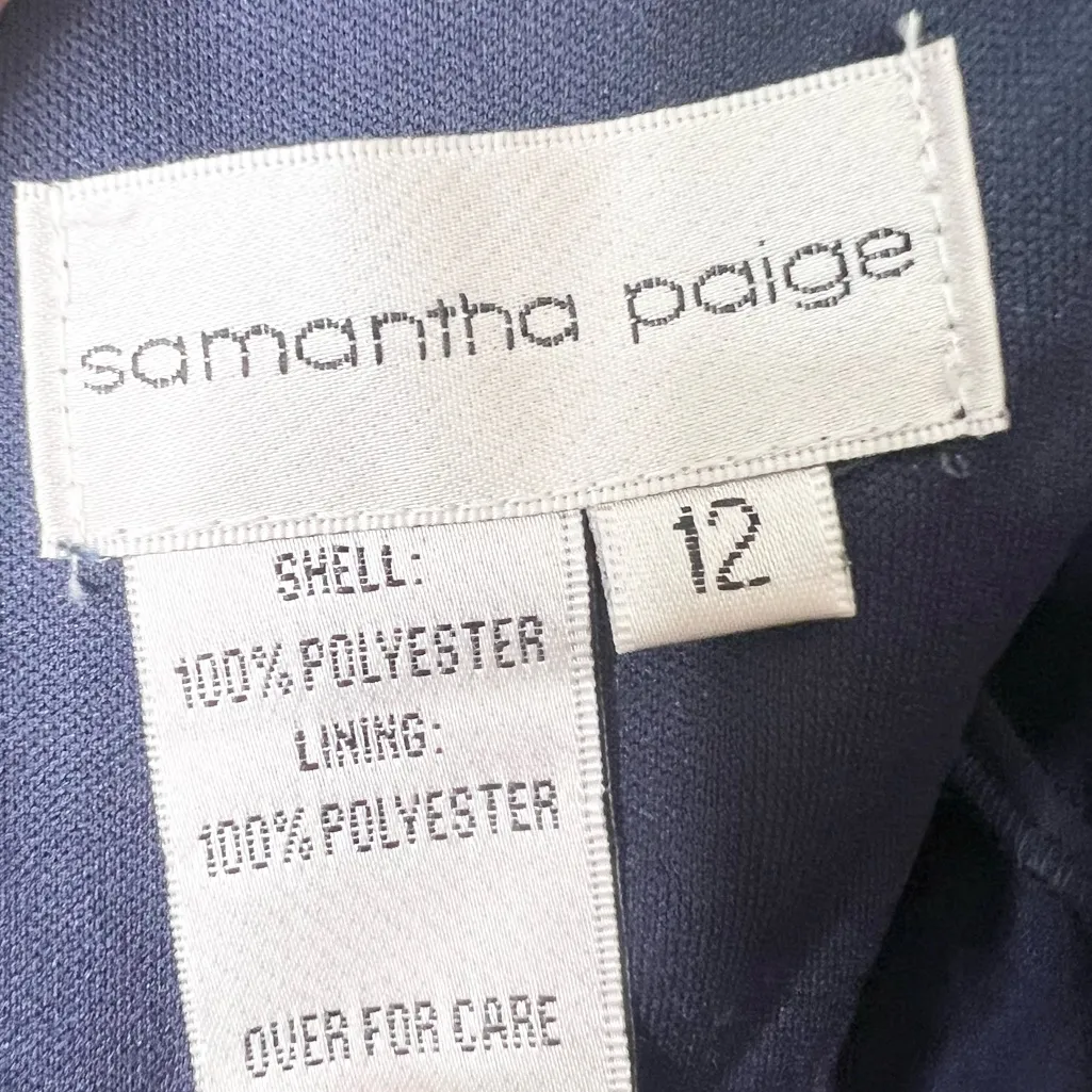 NWT Samantha Paige Navy Blue Chiffon Sweetheart Neck Formal Evening Gown Size 12 - Image 8