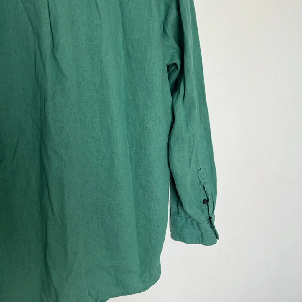 Universal Thread Green Linen Blend Button Down Shirt Large‎ Relaxed Fit NWT - Image 5