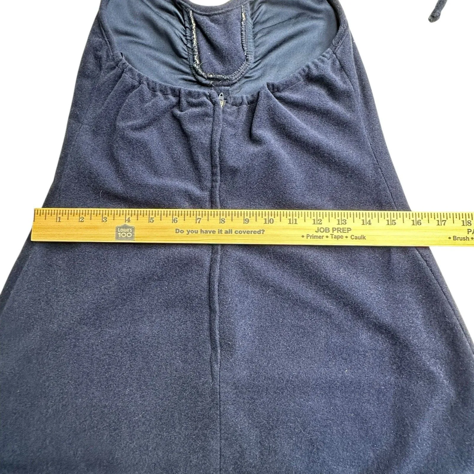 Vtg Blue Dress W/ Shrug 70s 80s Maxi Lace Bell Sleeve Halter Boho Hippie Regency Size 8 - Image 11