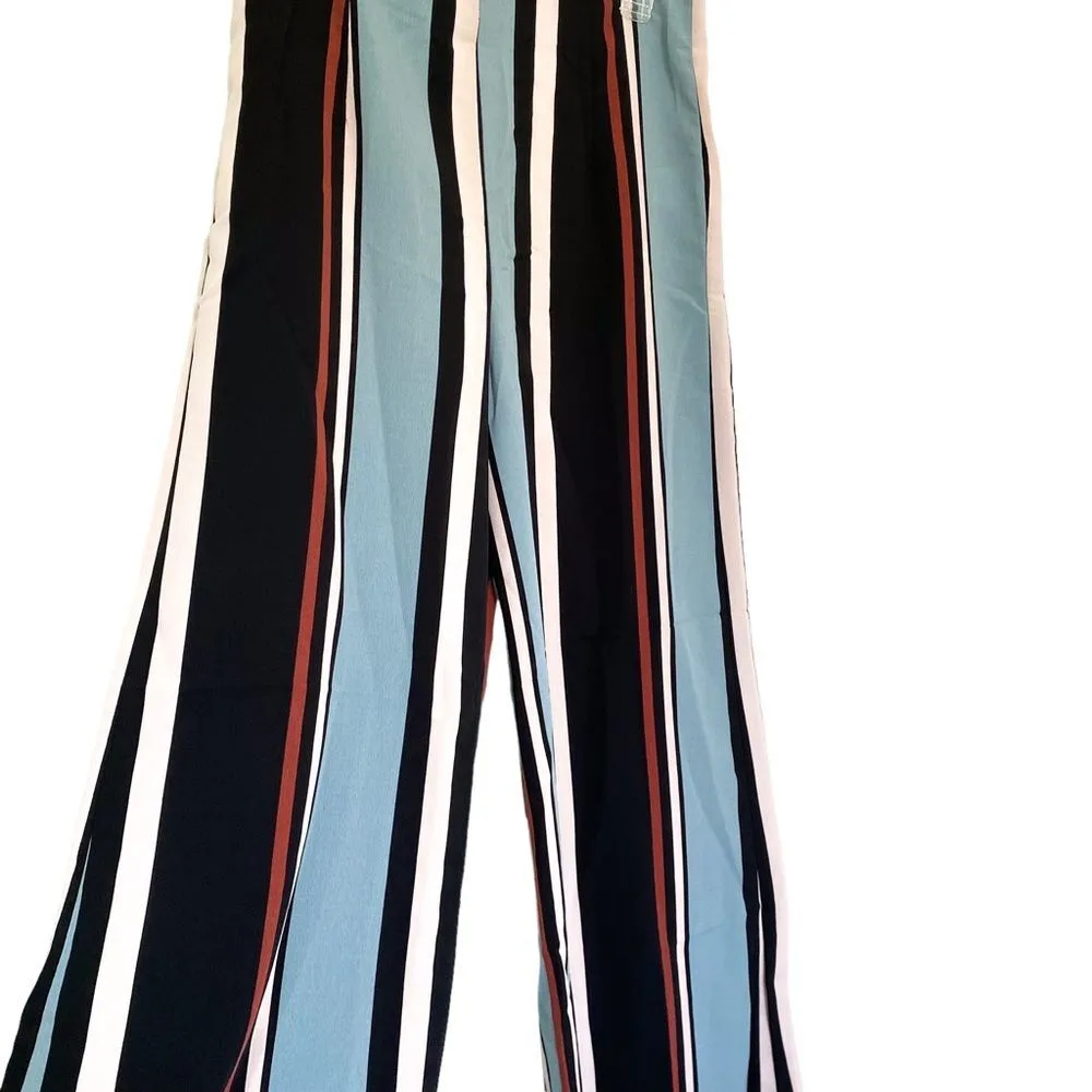 Vici Dolls Love Encounter Multicolor Striped Resort Wide Leg Pants Size Medium - Image 3