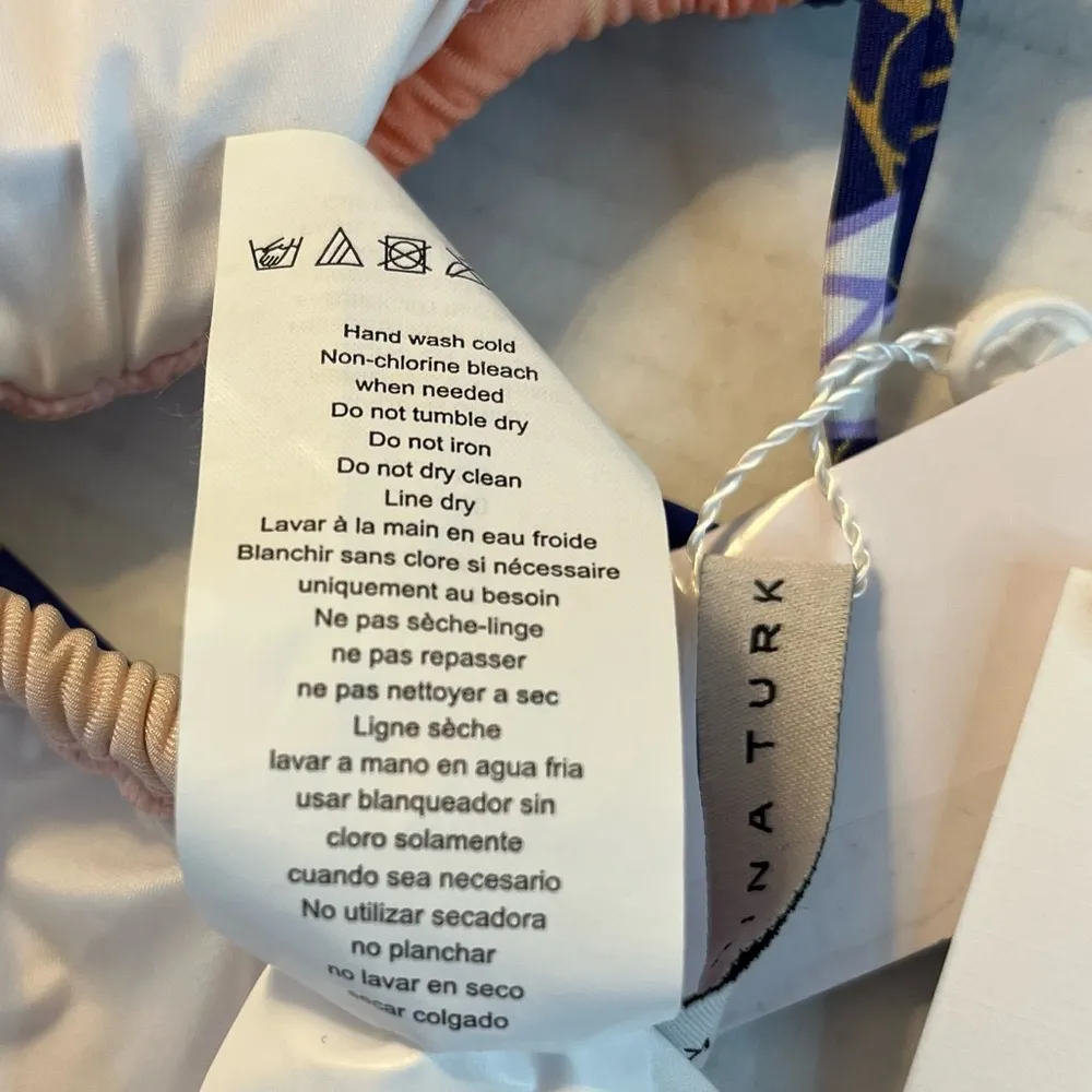 Trina Turk Swim Top Triangle Halter Hipster Bikini Swimsuit Top Floral Sz 6 NWT - Image 12