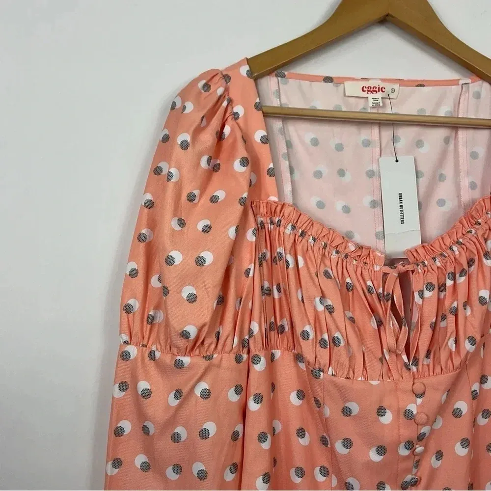 Urban Outfitters Eggie Zen Button Front Orange Mini‎ Dress Size Small - Image 2