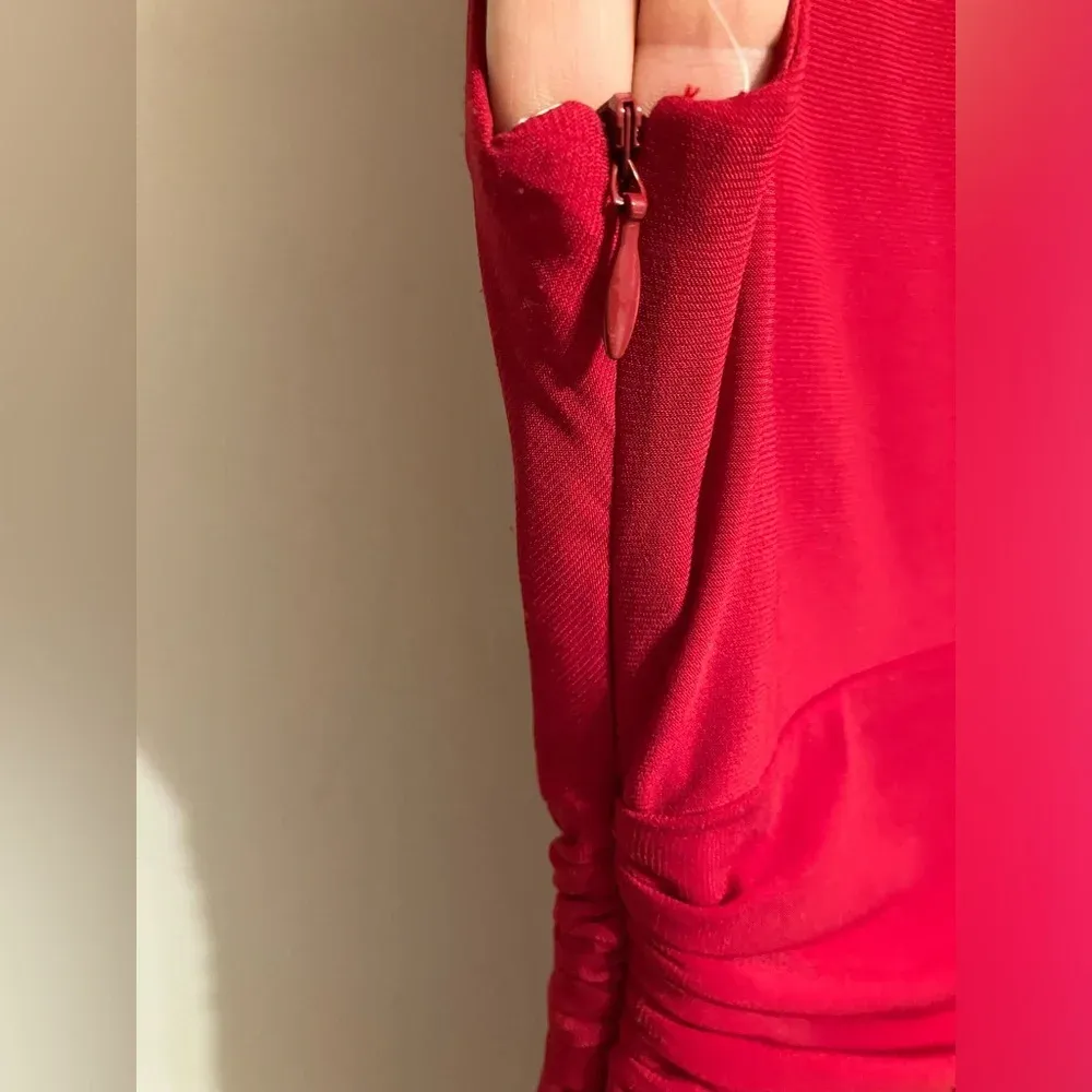 Roz & Ali Sleeveless Cowl Neck‎ Dress Red Womens 6P - Image 8