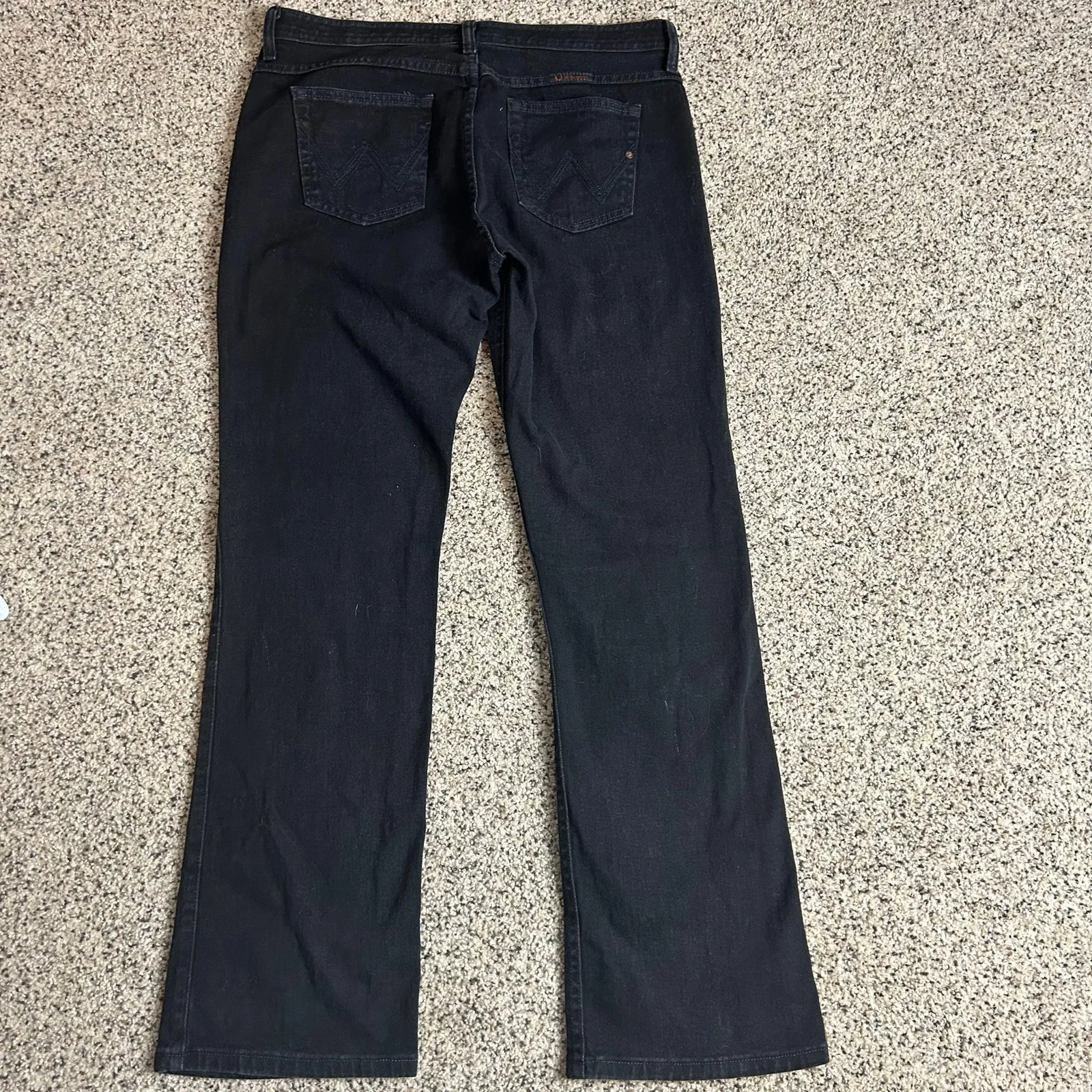 Wrangler Womens Q Baby Jeans Size 12 Mid Rise Bootcut Black 34x32 - Image 3