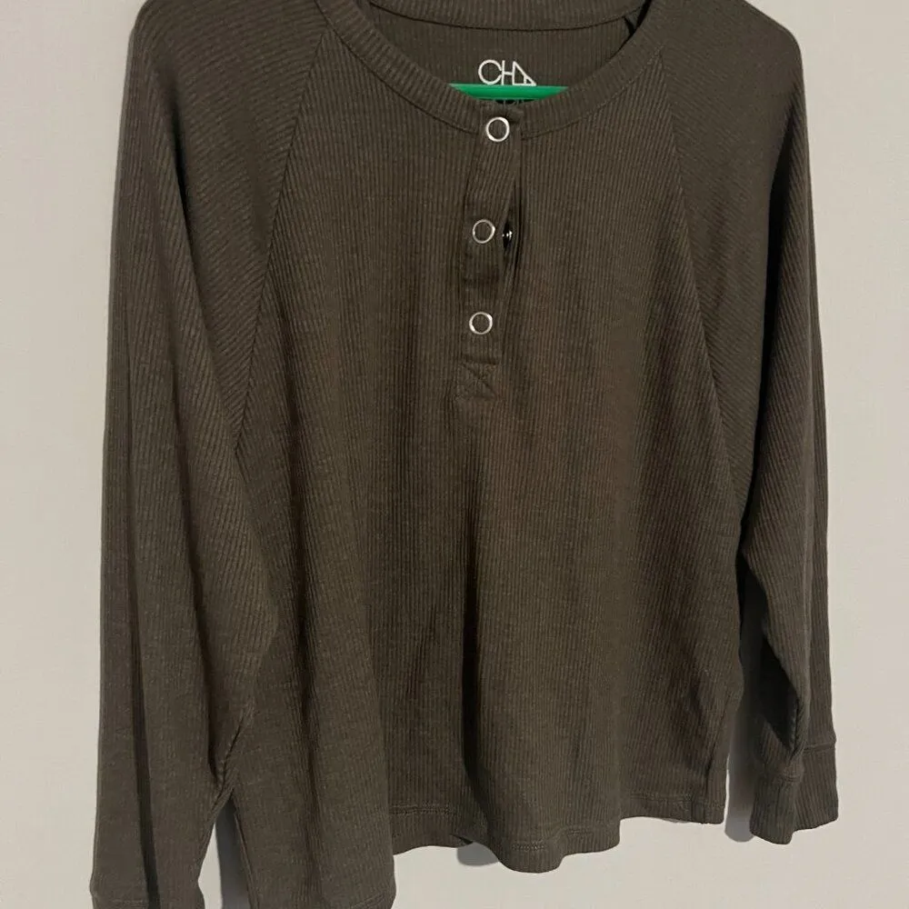 Chaser Anthropologie Harrieta Henley Top small - Image 7