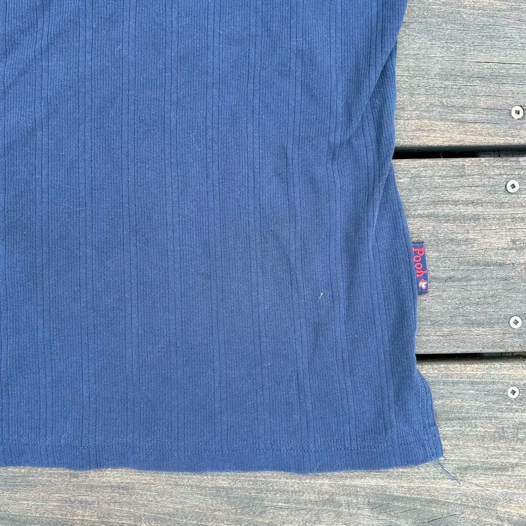 Disney Winnie the Pooh Blue Henley Shirt w/ Embroidered Graphic - Image 3