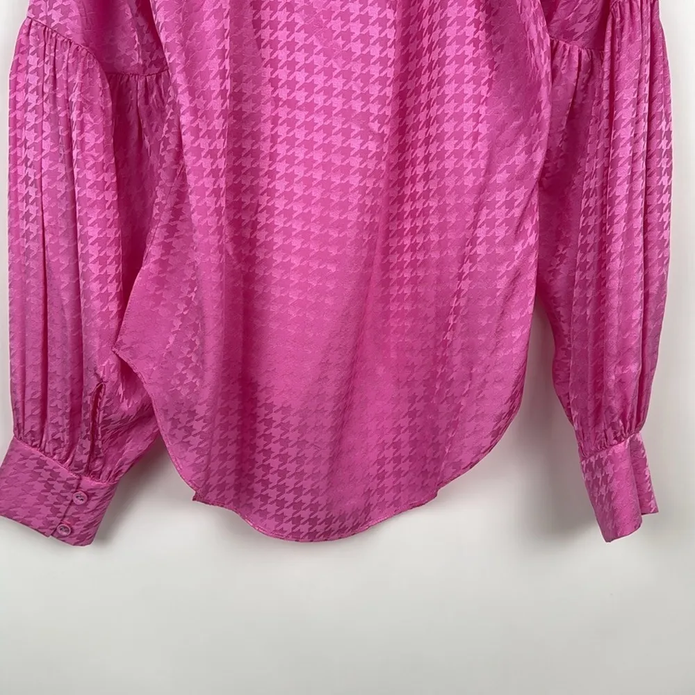 Veronica Beard Cicley Houndstooth Top in Pink Size 8 - Image 7