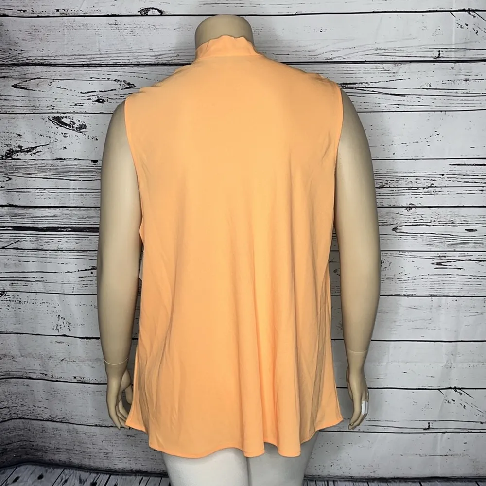 Kasper NWT Size 3X Orange Blossom V-Neck Tie Detail Tank Top Blouse - Image 4