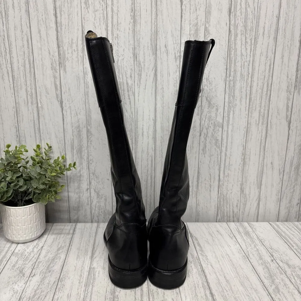 Womens Size 6 Frye Jayden Button Tall Black Leather Boots - Image 6