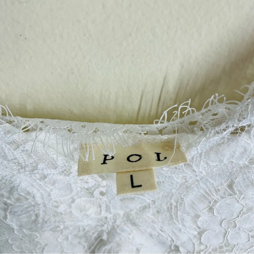POL Coast Lace Bralette Crop Top White size L - Image 11