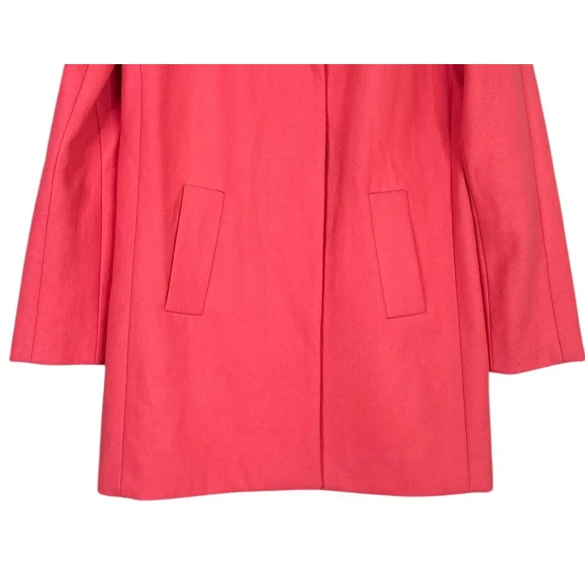 J. Crew Chic City Wool Blend Hidden Button Down Pea Coat Pockets Lined 4 Pink - Image 3