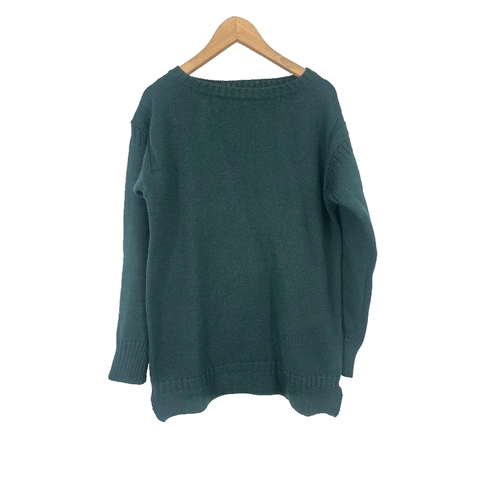 Woolovers Sweater Womens Small Green 100% British Wool Classic Preppy Pullover - Image 2