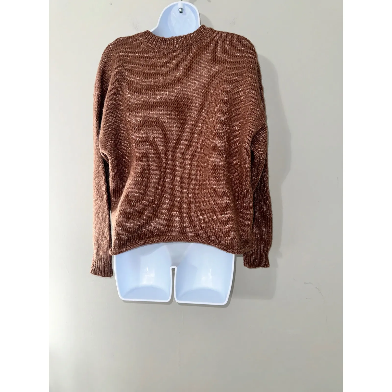 Saltwater Luxe Womens M Sweater Brown Crew Neck Knit Pullover Casual Top - Image 4
