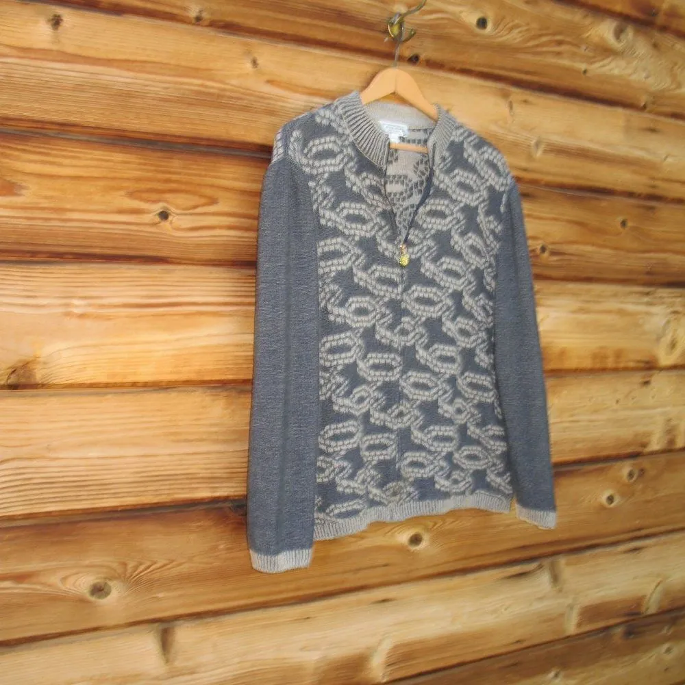 St John Zipper Front Wool Blend Cardigan - Image 2