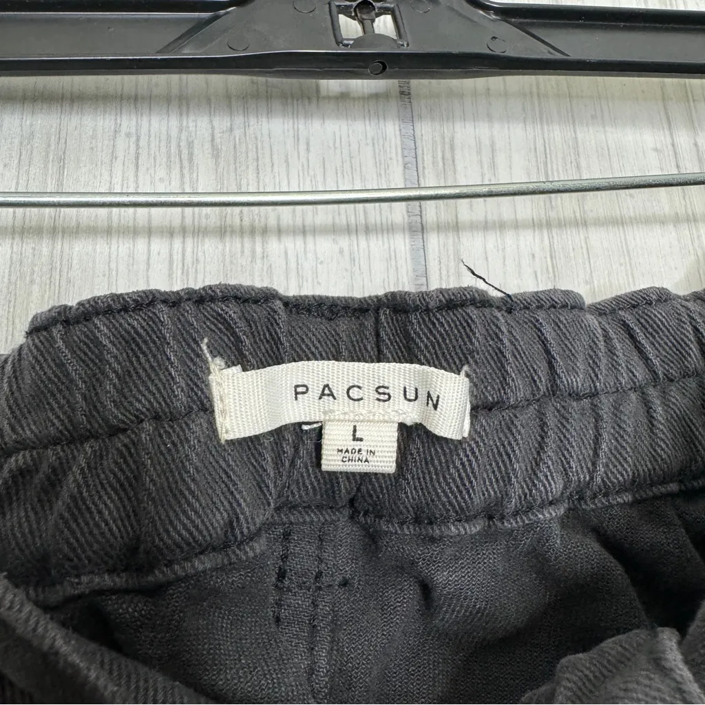 PacSun Black '90s Boyfriend Cargo Utility Cotton Jogger Pants size L Large - Image 7