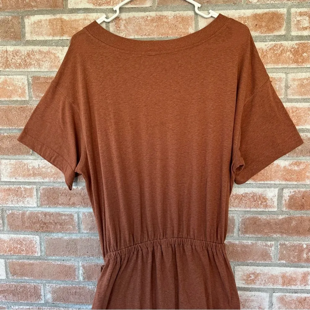 Free People FP Beach Leila Wrap Midi Dress Women’s Large Rust Orange Brown - Image 7
