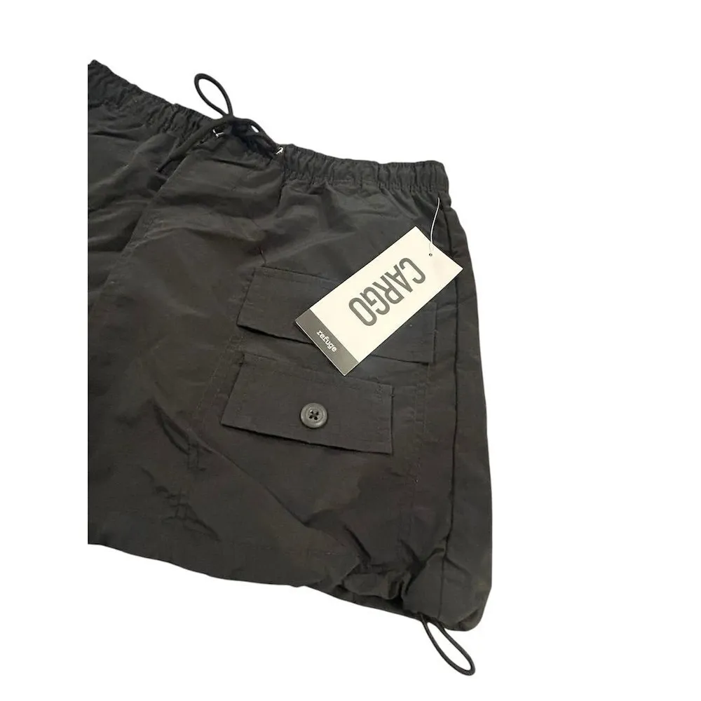 Refuge Cargo Mini Skirt Women's Size L Black Elastic Waist Pockets Casual NEW - Image 3