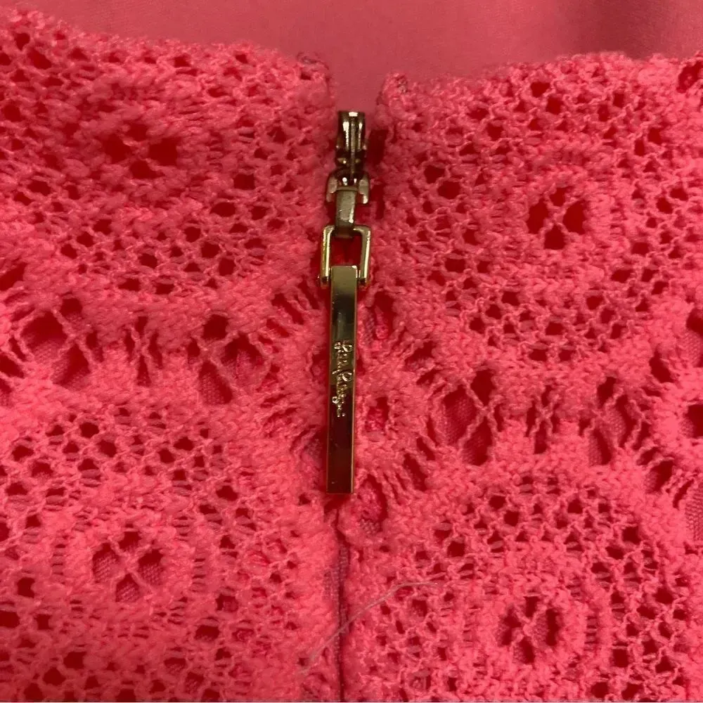 LILLY PULITZER Pink Costello Halter Dress Lace Pucker Pink Extra Small - Image 9