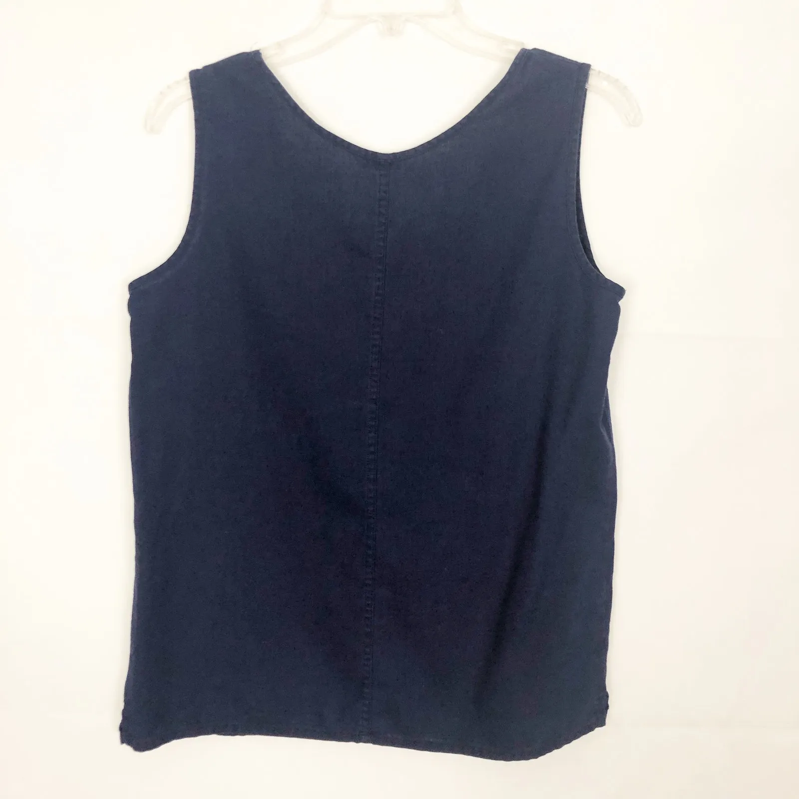 St Michael Marks & Spencer Linen Blend Blue Top Size 38 Size M - Image 5