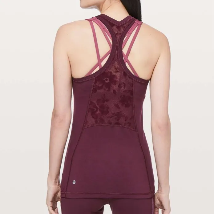 NWT Lululemon Cool Racer Flocked Limited Addition Maroon - Image 2