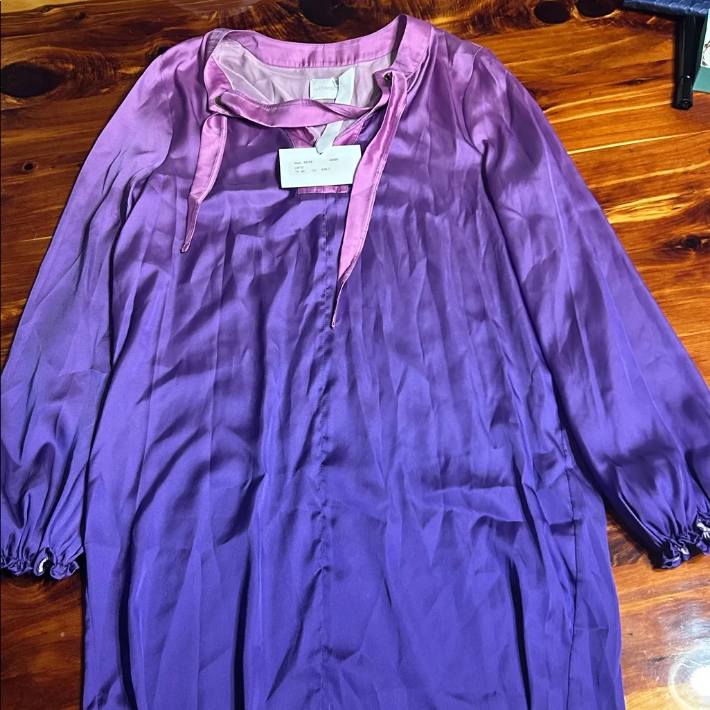 Purple Long Sleeve Blouse or dress Size M - Image 7