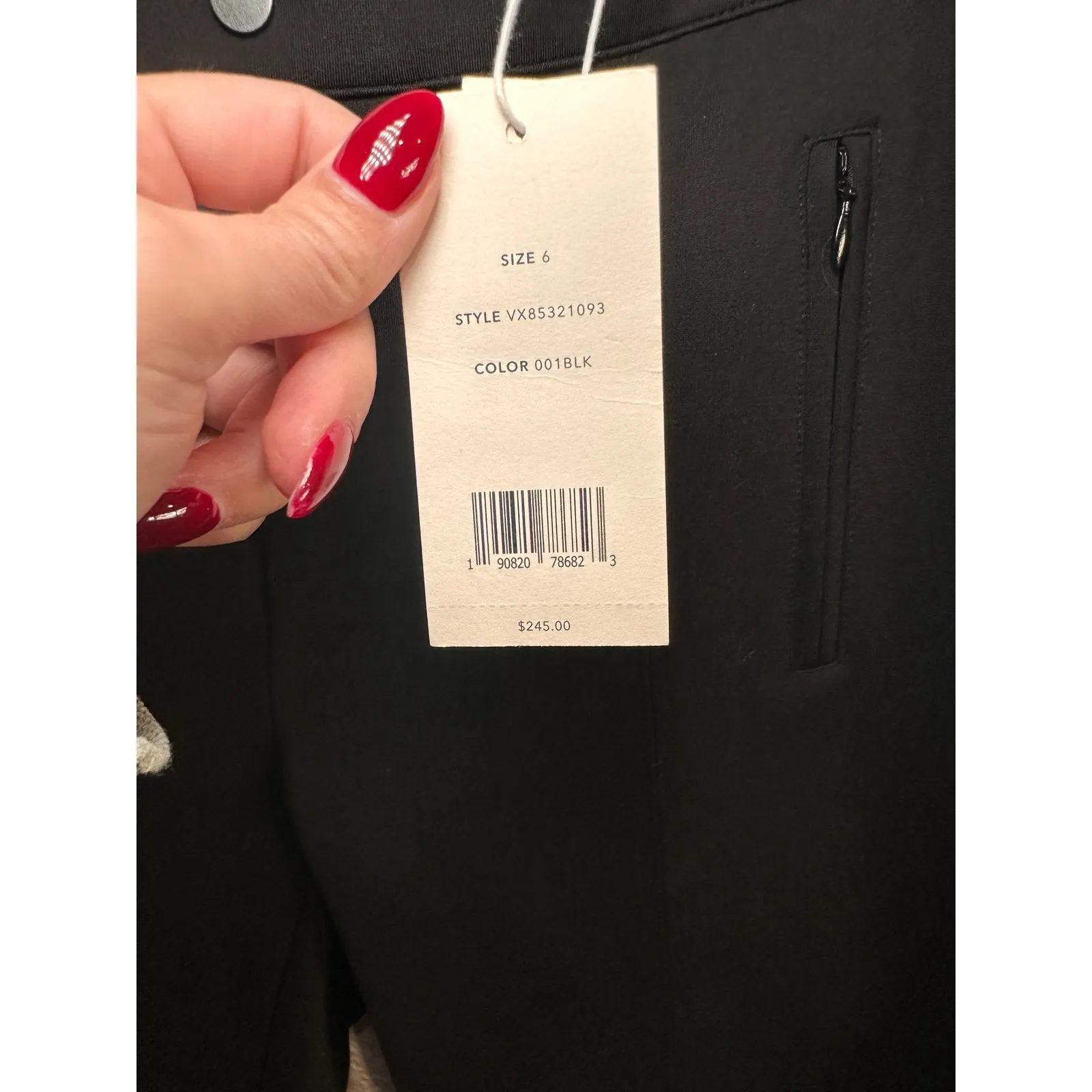 Vince Black Stretch Zip Pocket Skinny Pants Size 6 Style VX85321093 - Image 4