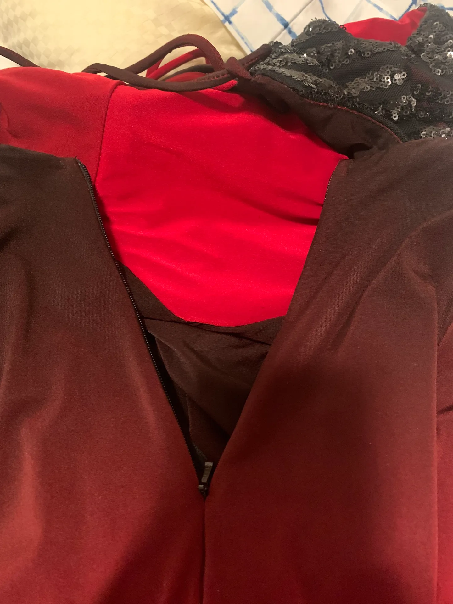 Black/Red Ombre Sequins Prom Dress/Gown XS/S - Image 6