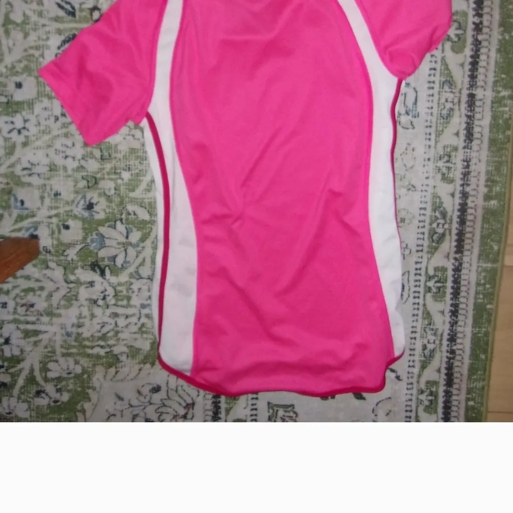 Nike Dri-FIT Pink and White Athletic Top XS - Image 2