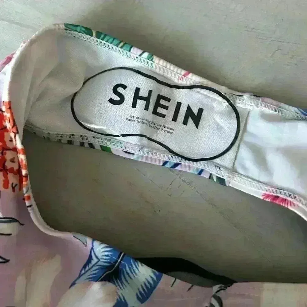 One Piece High Cut Swimsuit Black Floral See Through Mesh Size XL Beach Vacation - Image 5