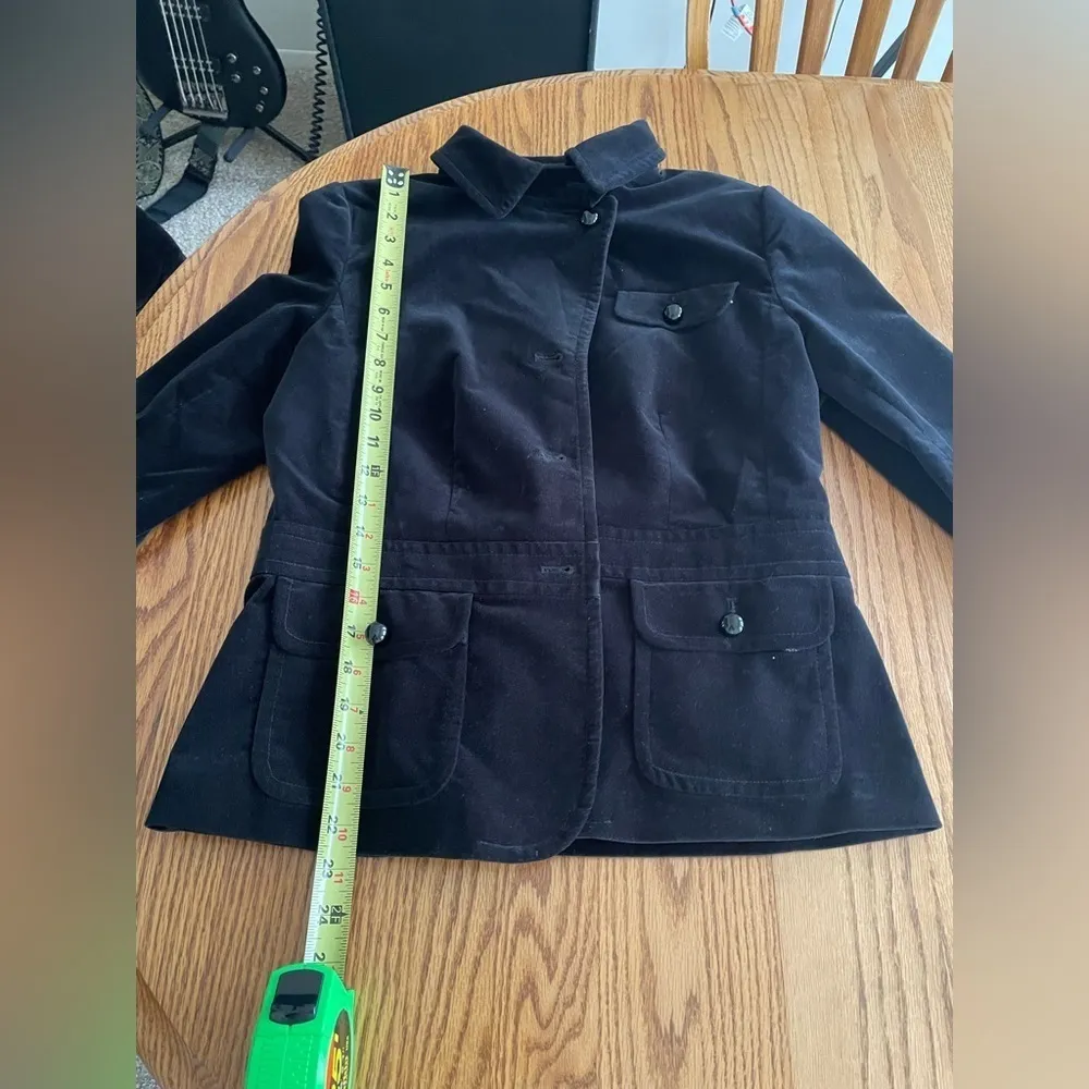 Talbots Velvet Blazer Single Breasted Size 10 Dark Academia Goth Office Siren - Image 7