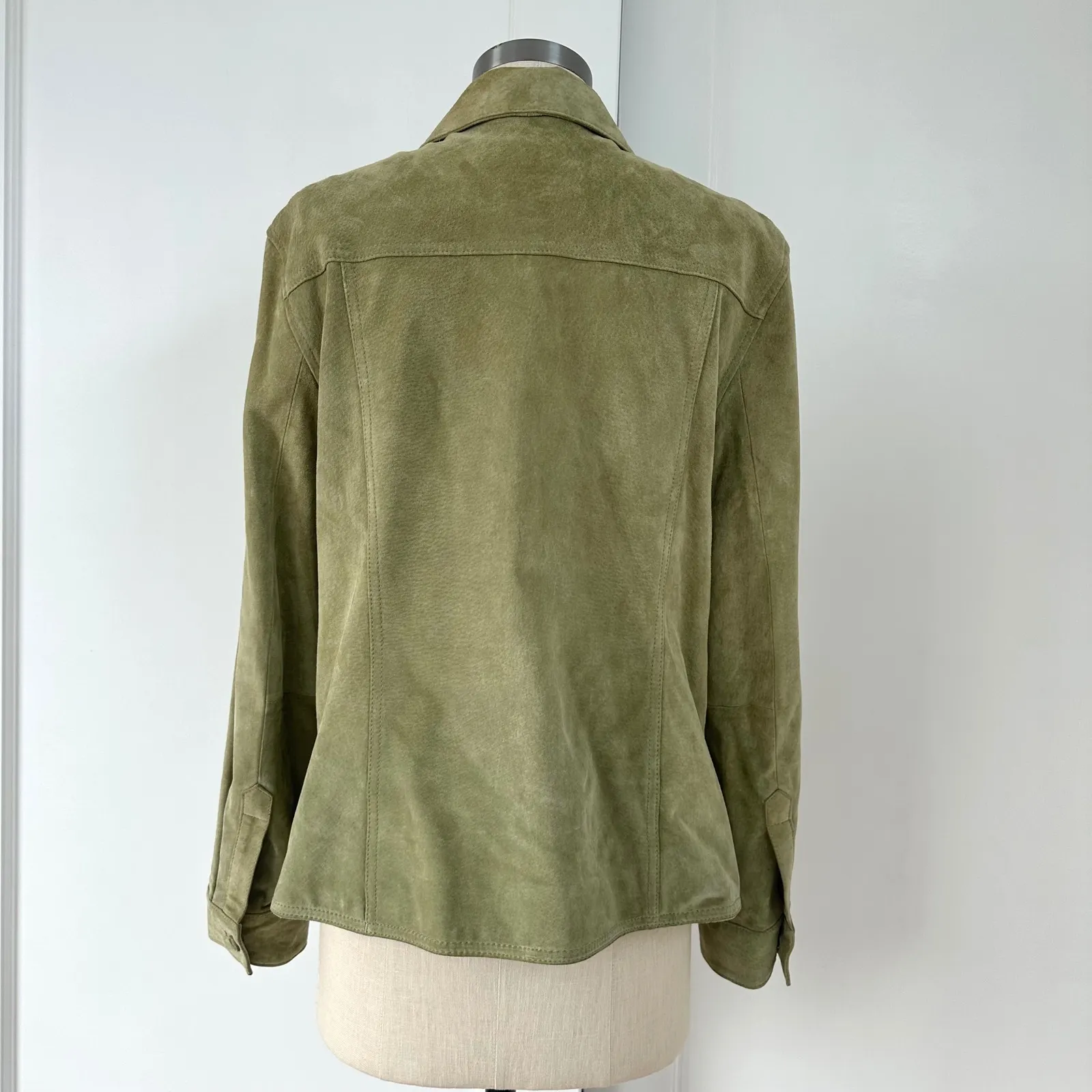 Cherokee Vintage Suede Leather Jacket Olive Green Women's Size L 90s Y2K - Image 6