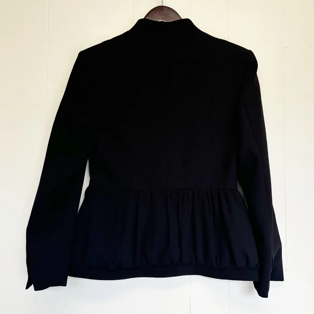 ZARA NWT  Black Voluminous Cropped Peplum Blazer Medium - Image 4