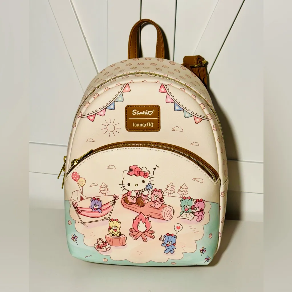 Loungefly Hello Kitty Tiny Chum Camping Mini Backpack bag purse - Image 4