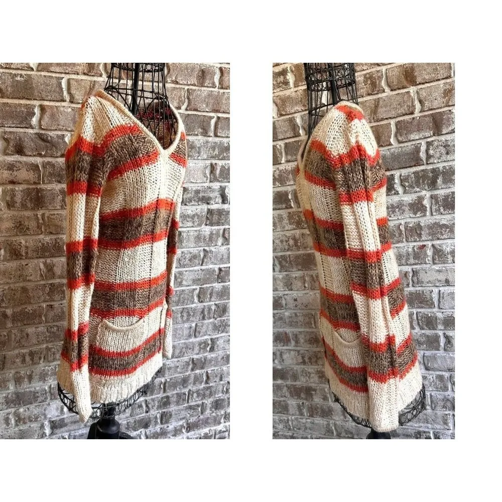 striped sweater dress Sz M Artsy Festive Fall… - Image 3