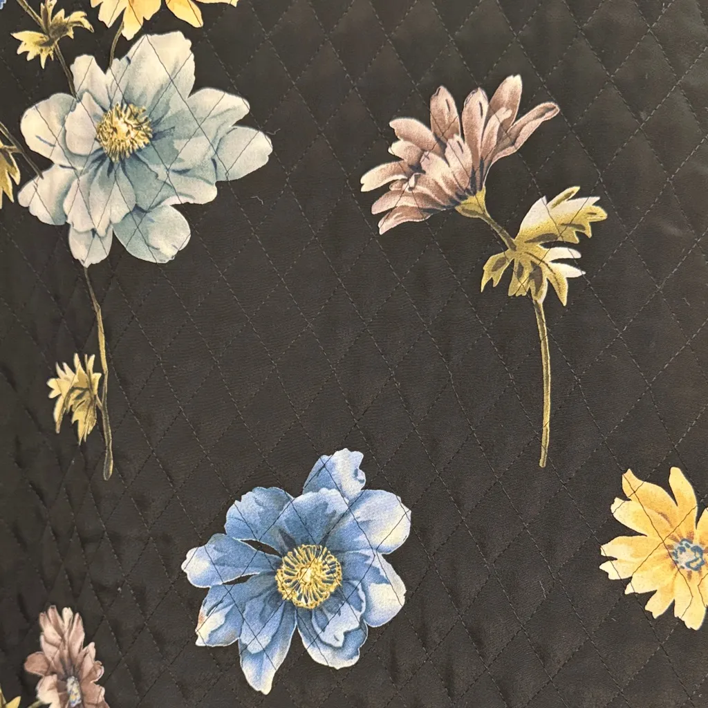 VINTAGE Noble Spirit Black Floral Quilted Jacket Made in USA Size 2X - Image 5