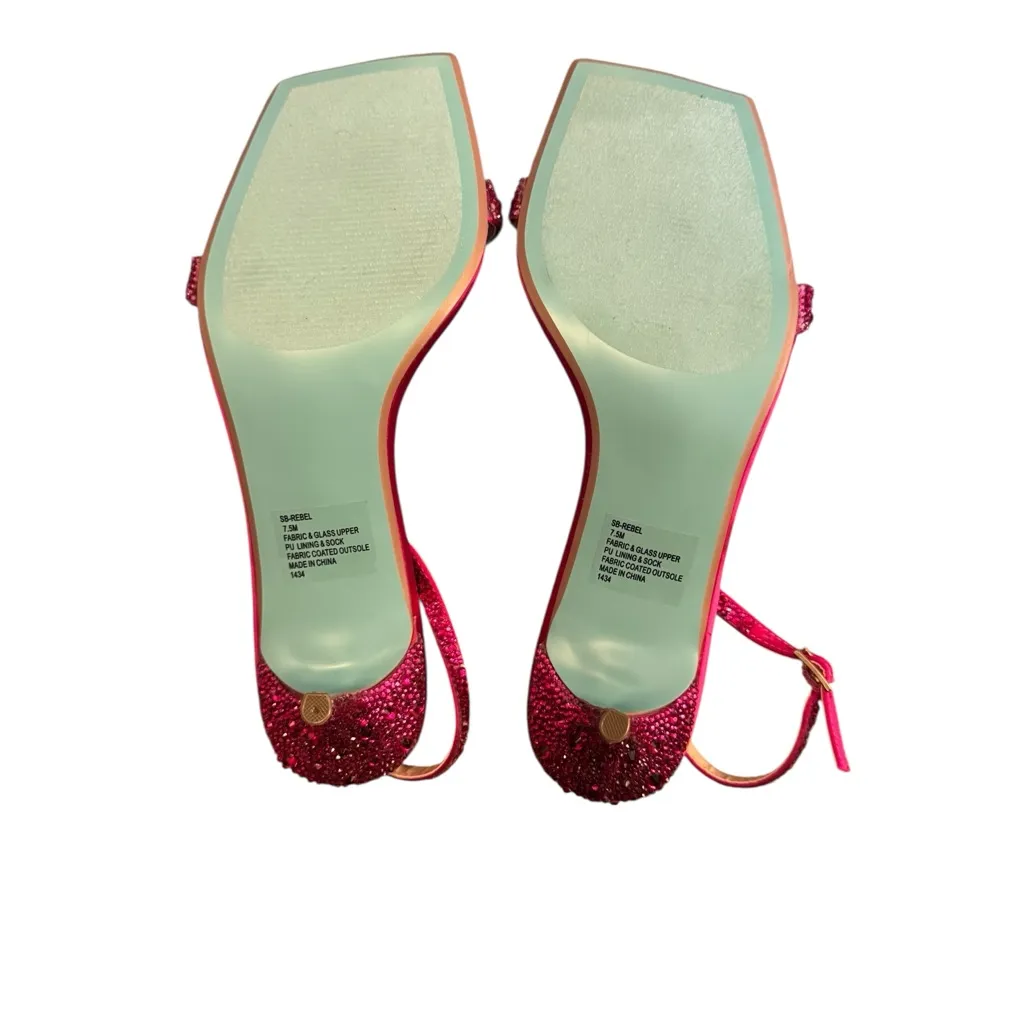 Betsy Johnson Rebel Sling back Kitten Heels Sandals in Fuchsia Women’s size 7.5 - Image 10