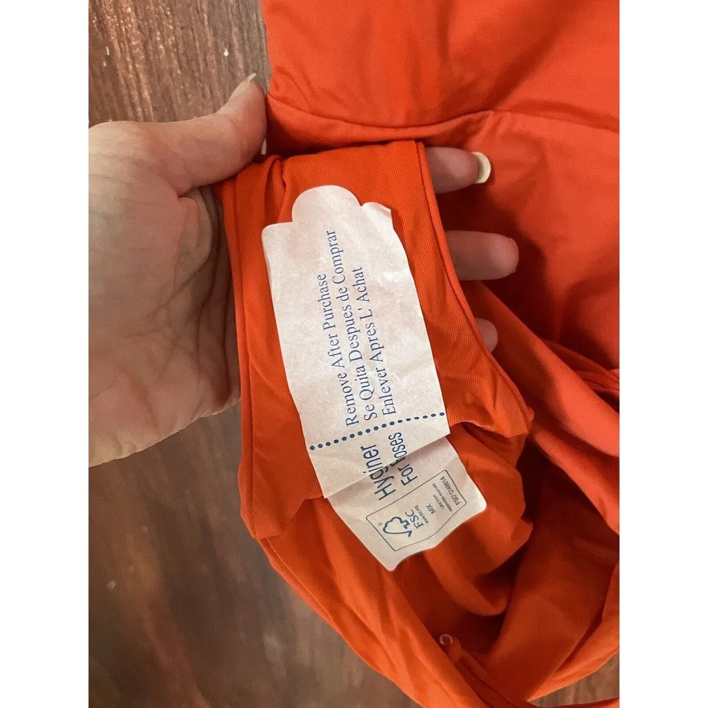 NWT Andie Swim The Belmar One Piece Siren Orange Tie Waist Swimsuit Sz Medium - Image 6