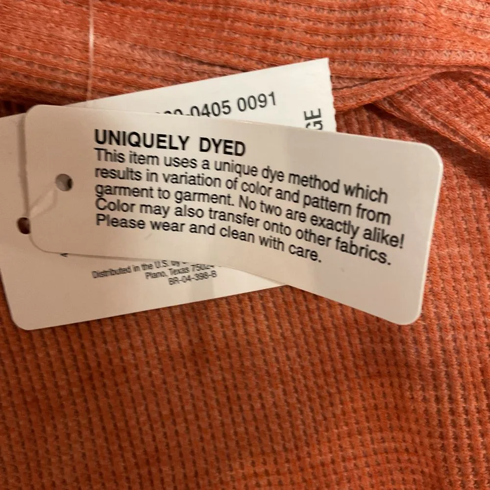 Flirtitude Active Long Sleeve Cropped Henley Shirt Ortega Rust Size XL Knit - Image 11