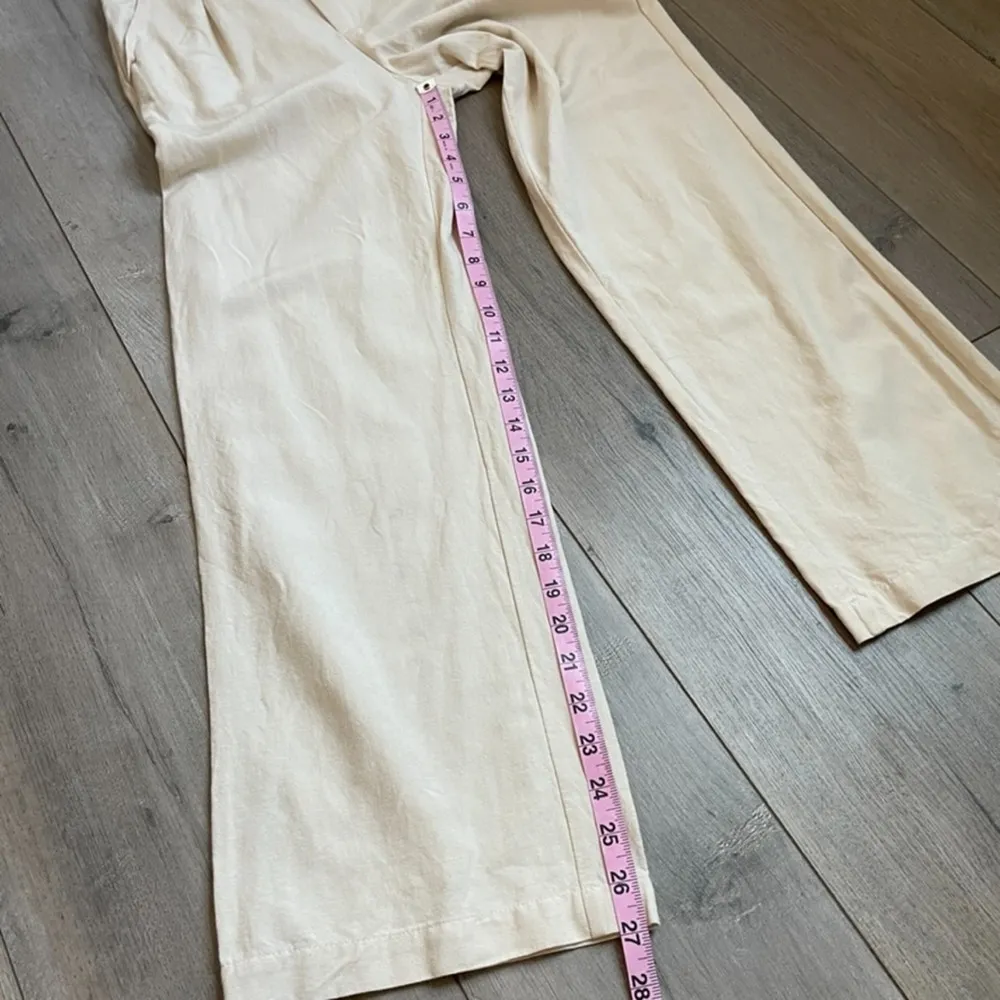 Elodie  Straight Leg Linen Pants In light Taupe wide leg summer flowy - Image 5