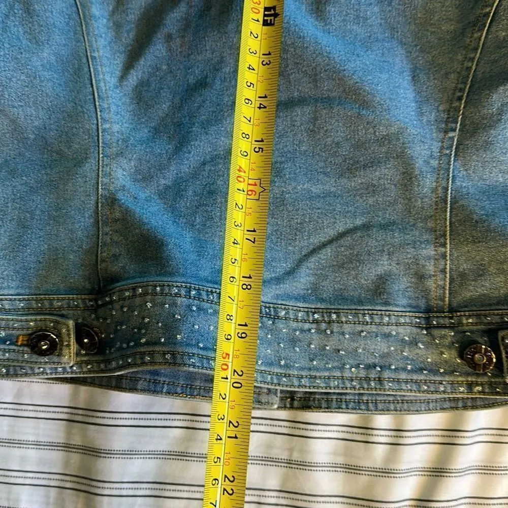 Jean Jacket with Rhinestones. Size 28 JR Blue - Image 6