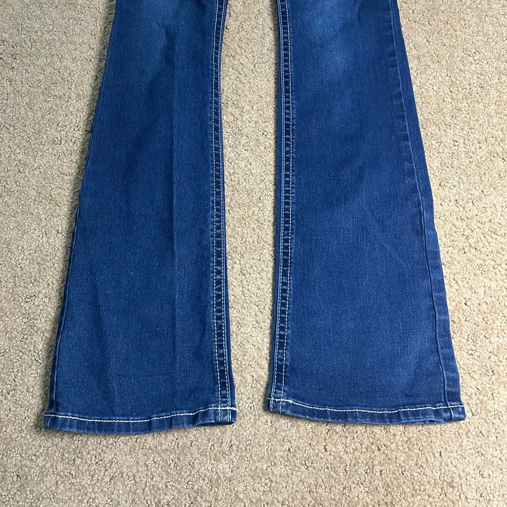 Soundgirl Jeans Junior Size 3 Bootcut Flare White Stitch Wing Embellished Pocket - Image 2