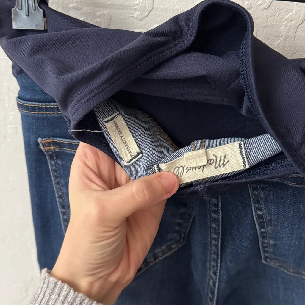 Madewell 25 Over the Belly Skinny Dark Wash Denim Maternity Jeans - Image 5